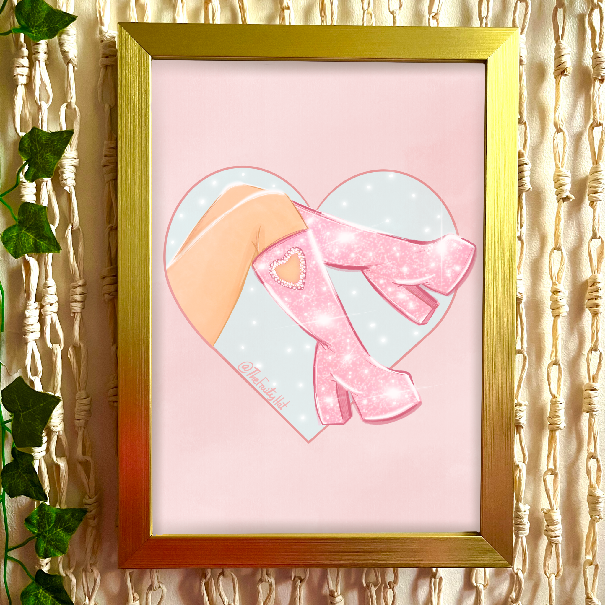 Glittery Boots Print